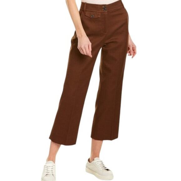 NWT J.CREW High Waisted Kick Out Crop Pants in Brown SIZES 14 16